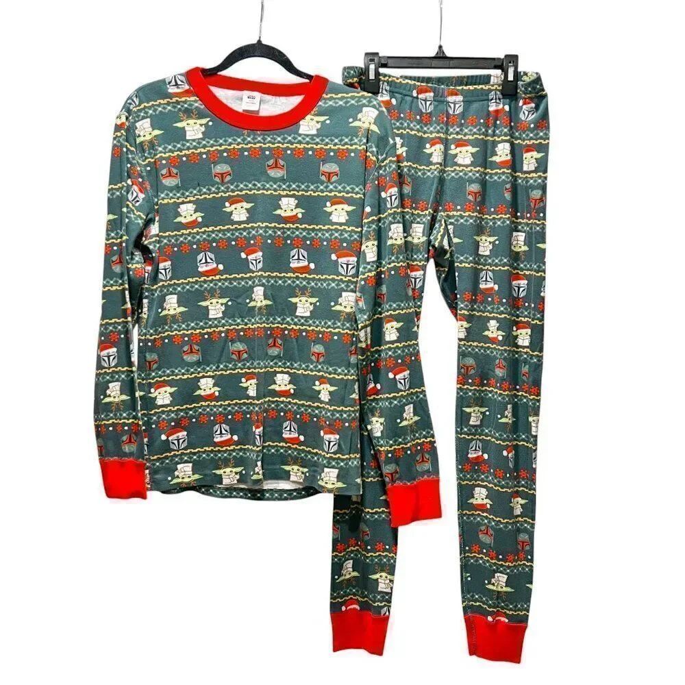 Hanna Andersson STAR WARS Mandalorian Holiday Adult Unisex Pajama Set Size M